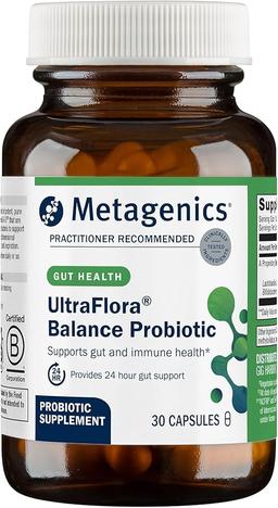 Metagenics UltraFlora Balance Probiotic - Daily Gut Health Supplement* - Offers Digestive & Immune System Support* - Vegetarian, Non-GMO & Gluten-Free - 30 Capsules 이미지