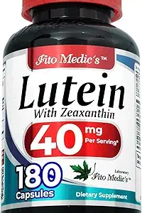 FITO MEDIC'S Lab | 루테인 | 180캡슐 | 40mg | 루테인 40mg | 루테인 및 제아잔틴 보충제 | 농축 추출물 | 루테인 40mg | 루테인 및 제아잔틴 | 제아잔틴 | 초고 흡수. 상품 이미지