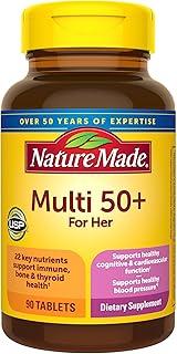 Nature Made Multivitamin For Women 50+ No Iron, Multivitamins for Women 50 Plus, Daily Nutritional Support, Nature Made Multi Vitamins, 90 Tablets, 90 Day Supply 상품 이미지
