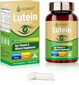 성인용 루테인 눈 비타민 보충제 - 90캡슐, 제아잔틴, 아연, 비타민 C 및 E로 눈 건강 지원, 블루라이트 보호 및 황반 지원을 위한 비건 포뮬러 (1) 이미지