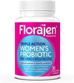 Florajen Digestion Probiotic for Women - Digestive & Immune Support - Fast-Acting Relief from Constipation & Bloating - Gluten-Free, Vegan, Non-GMO - 30-Count 이미지