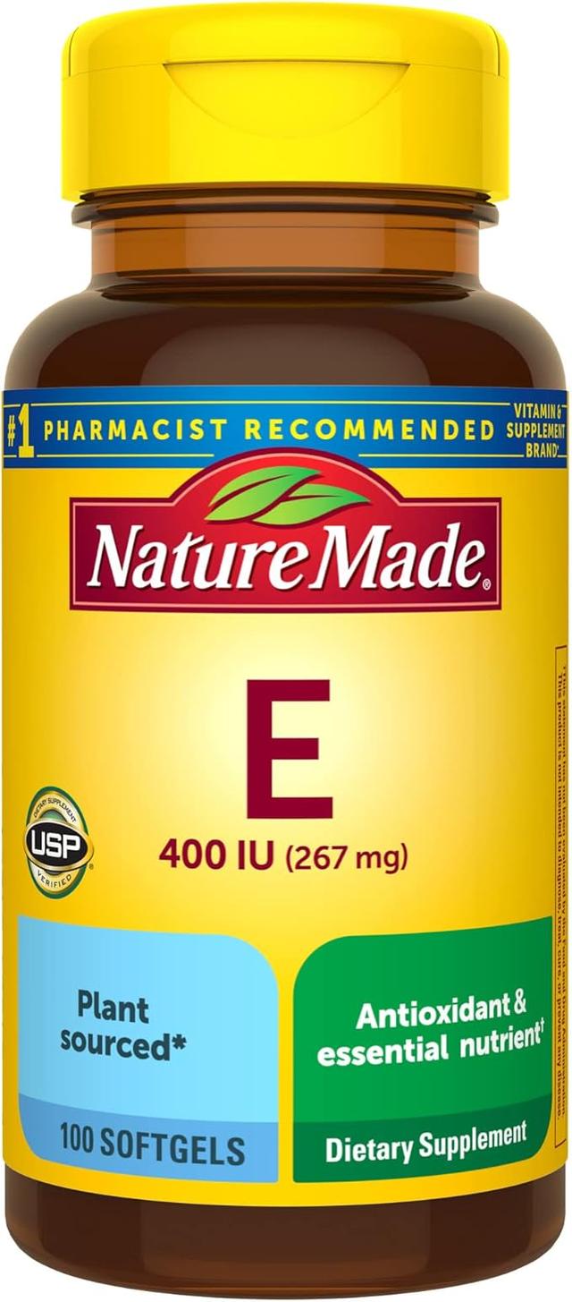 Nature Made 비타민 E 267mg (400 IU) d-Alpha, 항산화 지원을 위한 식이 보충제, 소프트젤 100개, 100일 분량