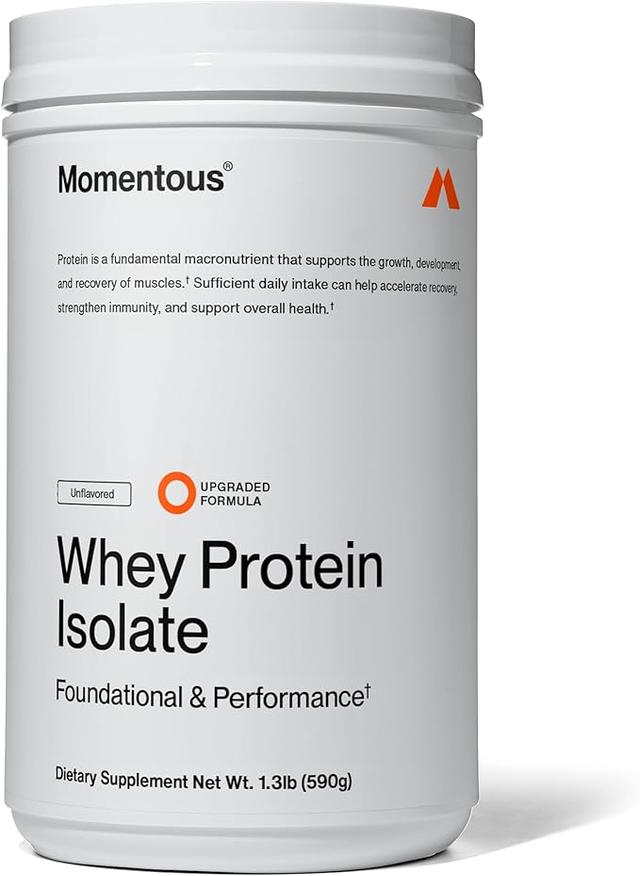 Momentous Essential 목초 사육 유청 단백질 파우더 - 분리 유청 단백질 20g - 스포츠 NSF 인증 - 글루텐 프리 - 필수 일상 사용을 위한 24회 분량, 무향 (패키지는 다를 수 있음) 상품 이미지