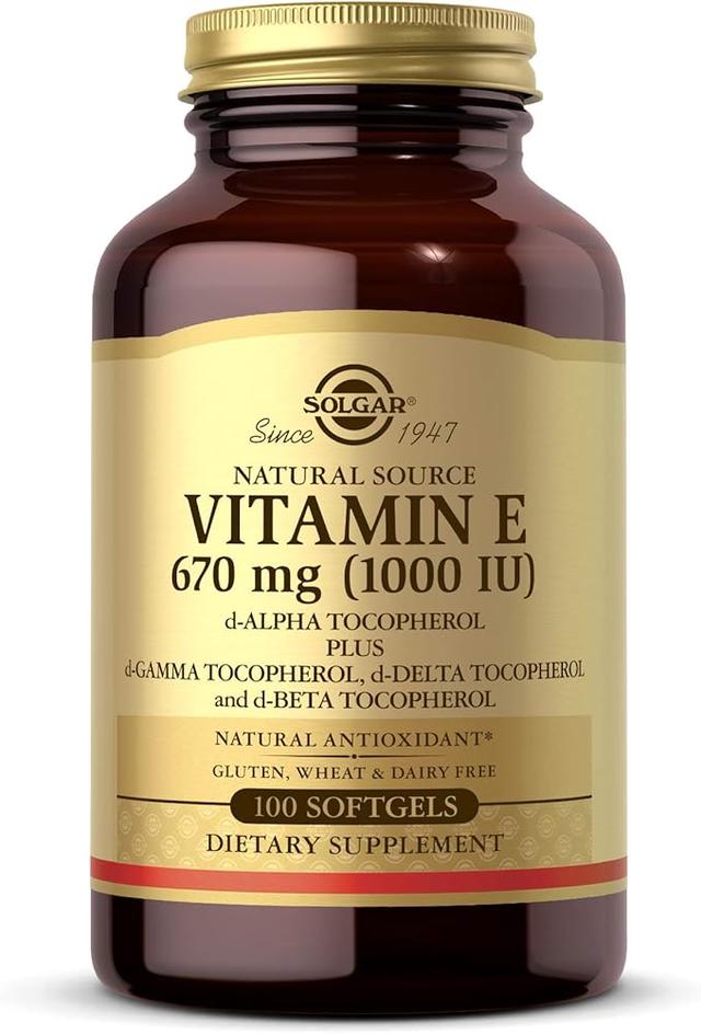 Solgar 비타민 E 670mg (1000 IU), 혼합 소프트젤 100개 - 천연 항산화 물질, 피부 및 면역 체계 지원 - 천연 공급 비타민 E - 글루텐/유제품 프리 - 100회 분량 상품 이미지