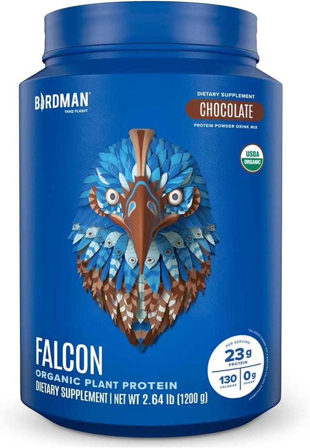 Falcon Protein | 프리미어 비건 비유청 단백질, 스포츠, 케토 친화적, 코셔, 글루텐 프리, 식물 기반, 유제품 | 초콜릿 맛 - 1,200g - 40회 분량 상품 이미지