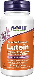 NOW 보충제, 루테인 20mg 및 루테인 에스터의 무료 루테인 20mg, 채식 캡슐 90개 상품 이미지
