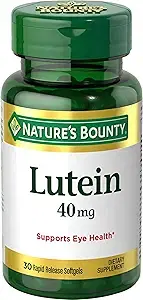 Nature's Bounty 루테인 알약, 눈 건강 보충제 및 비타민, 시력 건강 지원, 20mg, 소프트젤 40개 이미지