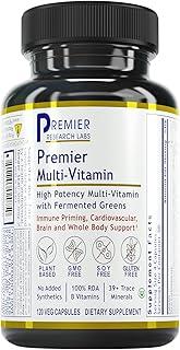 Premier Research Labs Multi-Vitamin: Immune, Brain & Heart Support | with Prebiotics and Postbiotics | Vegan Capsules for Men & Women. Gluten & Soy Free - 120 Plant-Sourced Capsules 상품 이미지