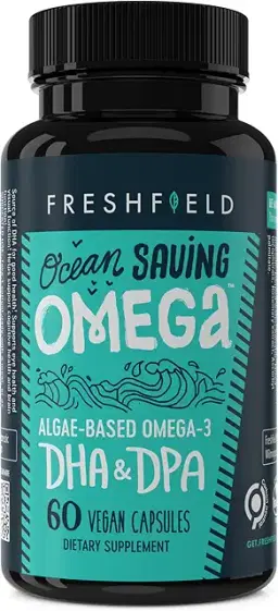 해양 절약 오메가, 조류 오메가 3, DHA 보충제, 2개월 분량, 지속 가능한 공급, 캡슐 당 최고 수준의 DHA (440mg), DPA 포함 이미지