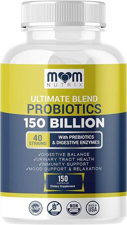 Probiotics 150 Billion CFU - 40 Strain Probiotics for Women, Probiotics for Men and Adults - Shelf Stable Probiotic with Organic Prebiotic - Acidophilus Probiotic - 150 Capsules - Made in USA 이미지