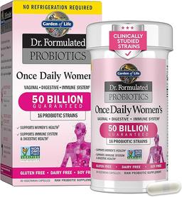 Garden of Life Once Daily Dr. Formulated Probiotics for Women 50 Billion CFU 16 Probiotic Strains with Organic Prebiotics for Digestive, Vaginal & Immune Health, Dairy Free, Shelf Stable 30 Capsules 이미지