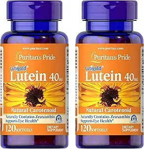 Puritan's Pride 루테인 40 mg, 제아잔틴 함유, 눈 건강 지원, 총 240개 (소프트젤 120개 2팩), 240개 상품 이미지