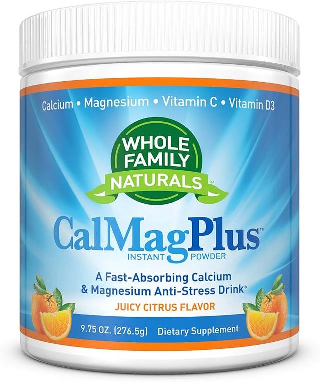 칼슘 마그네슘 파우더 보충제 - 비타민 C & D3 함유 CalMag Plus - 글루텐 프리, 비GMO, 오렌지 귤 맛 - Cal Mag 음료 - 자연스러운 진정 효과를 위한 마그네슘 함유 칼슘 보충제