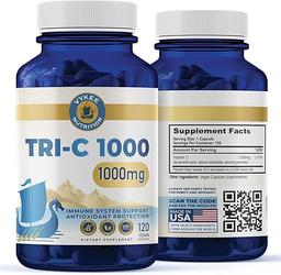 Vykee Tri-C 1000 – 트리플 소스 비타민 C 복합체 | 면역 지원 및 항산화 방어 | 피부, 콜라겐 & 회복 포뮬러 이미지