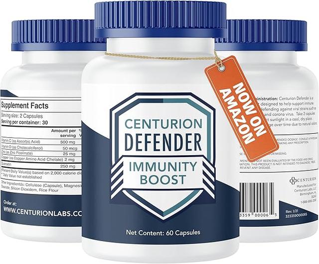 Defender Immunity Boost, 퀘르세틴, 아연, 비타민 D, 비타민 C, 구리의 5-in-1 강력한 블렌드로 전반적인 건강 지원, 60 캡슐