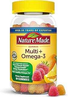 Nature Made Multivitamin + Omega-3, Multivitamin Gummies for Women and Men, Daily Nutritional Support, 80 Adult Gummy Vitamins & Minerals, 40 Day Supply 상품 이미지