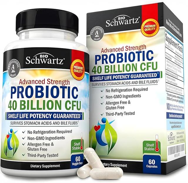 Daily Probiotic Supplement with 40 Billion CFU - Gut Health Complex with Astragalus and Lactobacillus Acidophilus Probiotic for Women and Men - Shelf Stable with Prebiotics for Digestive Health 상품 이미지