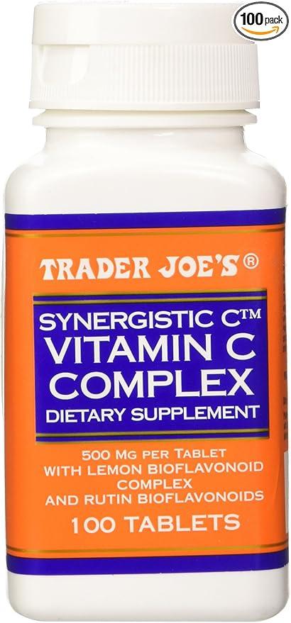 Trader Joe's, 시너지, C 비타민 C 복합체, 레몬 및 루틴 바이오플라보노이드 함유, 500mg, 100정