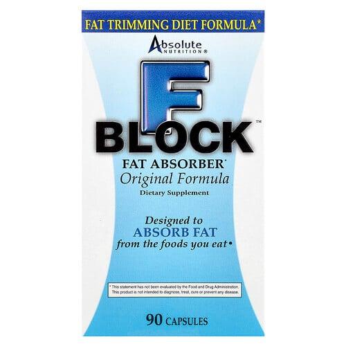 엡솔루트 뉴트리션 Absolute Nutrition, FBlock™, 지방 흡수제, 오리지널 포뮬라, 캡슐 90정