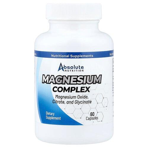 엡솔루트 뉴트리션 Absolute Nutrition, 마그네슘 복합체, 캡슐 60정(캡슐 1정당 250mg)