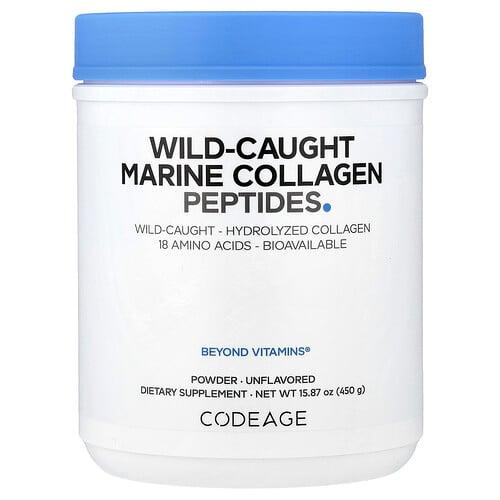 Codeage, 자연산 해양 콜라겐 펩타이드 분말, 무맛, 450g(15.87oz)