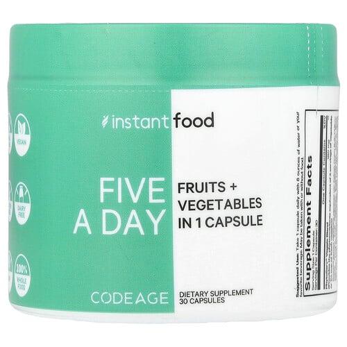 Codeage, Five A Day, 과일+채소, 캡슐 1정, 캡슐 30정