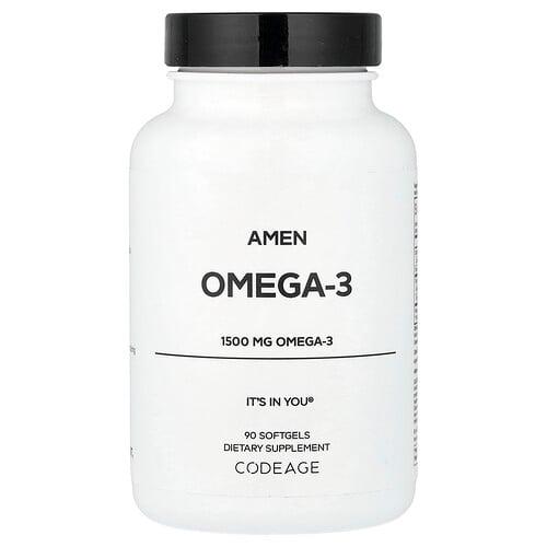 Codeage, 아멘, 오메가3, 소프트젤 90정(소프트젤 1정당 750mg)