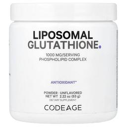 Codeage, 리포소말 글루타치온 분말, 무맛, 63g(2.22oz)