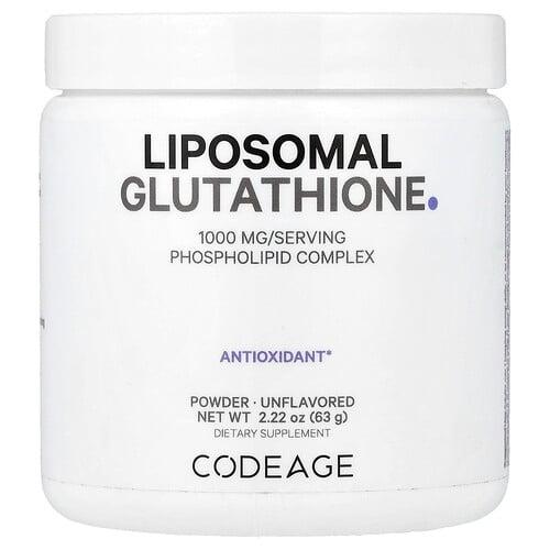 Codeage, 리포소말 글루타치온 분말, 무맛, 63g(2.22oz)