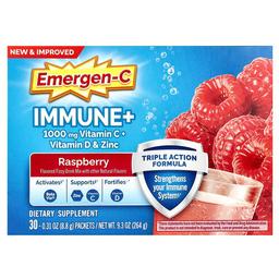 이머전-씨 Emergen-C, Immune+ 비타민C + 비타민D 및 아연, 라즈베리, 30팩, 개당 8.8g(0.31oz)