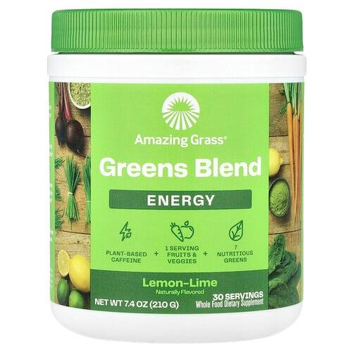 어메이징 그라스 Amazing Grass, 녹색 채소 혼합물, 에너지, 레몬 라임, 210g(7.4oz)