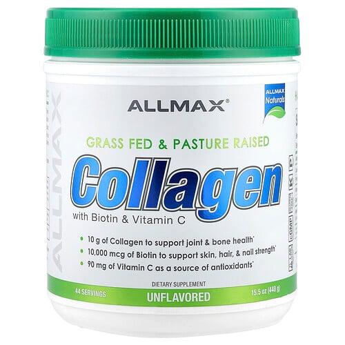 올맥스 ALLMAX, 비오틴 및 비타민C 함유 콜라겐, 무맛, 440g(15.5oz) 상품 이미지