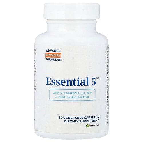 어드밴스 피지션 포뮬라 Advance Physician Formulas, Essential 5™, 비타민C, D, E + 아연 및 셀레늄 함유, 베지 캡슐 60정