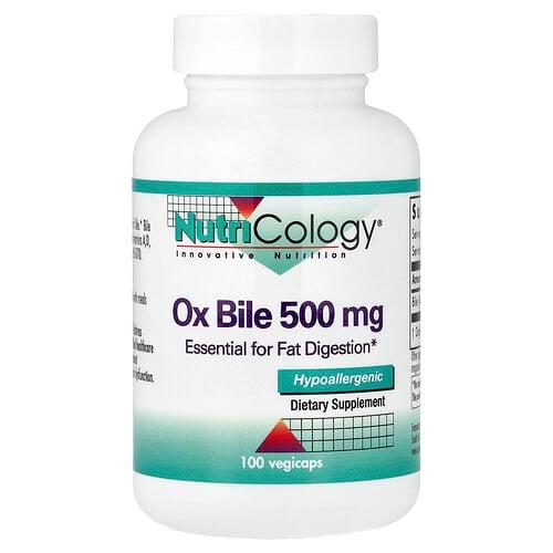 뉴트리콜로지 Nutricology, 소 담즙, 500 mg, 100 식물성 캡슐 상품 이미지