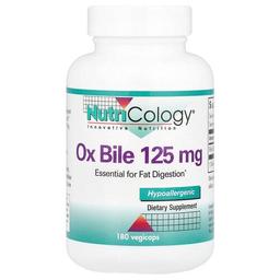 뉴트리콜로지 Nutricology, 황소 담즙, 125 mg, 180 식물성 캡슐