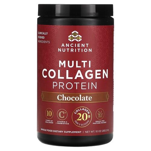 닥터 엑스/엔시언트 뉴트리션 Ancient Nutrition, 멀티 콜라겐 단백질, 초콜릿, 283.2g (10 oz)