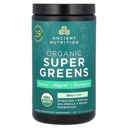닥터 엑스/엔시언트 뉴트리션 Ancient Nutrition, 유기농 슈퍼그린, 민트, 205g(7.23oz)