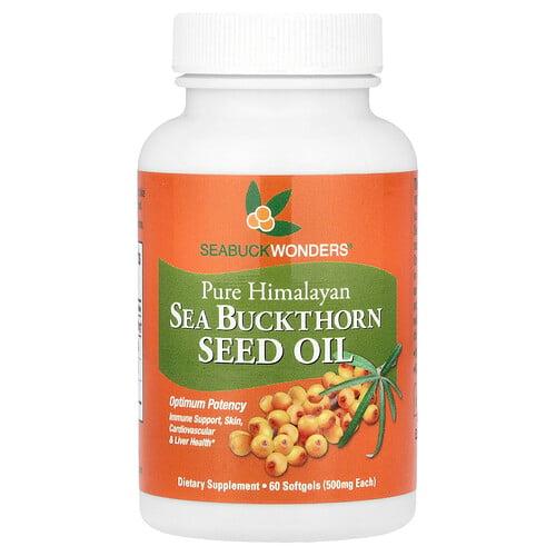 씨벅원더스 SeaBuckWonders, 산자나무 씨오일, 소프트젤 60정(소프트젤 1정당 500mg) 상품 이미지