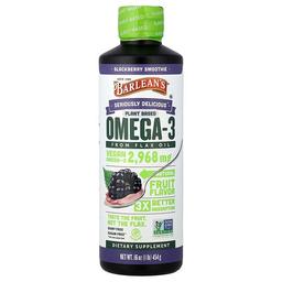 발린스 Barlean's, 진정한 맛, 아마 오일로 추출한 오메가3, 블랙베리 스무디, 2,968mg, 454g(16oz)