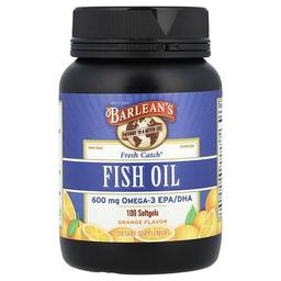 발린스 Barlean's, Fresh Catch®, 피쉬 오일, 오메가3 EPA/DHA, 오렌지, 소프트젤 100정(소프트젤 1정당 300mg)