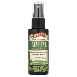 발린스 Barlean's, Immune Support, 브로드 스펙트럼 올리브 잎 인후 스프레이, 페퍼민트, 45ml(1.5fl oz)