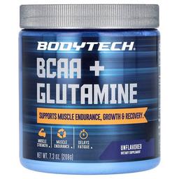 바디테크 BodyTech, BCAA + 글루타민 분말, 무맛, 208g(7.3oz)