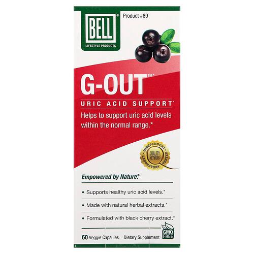 벨 라이프스타일 Bell Lifestyle, G-out™, 요산 지원, 베지 캡슐 60정