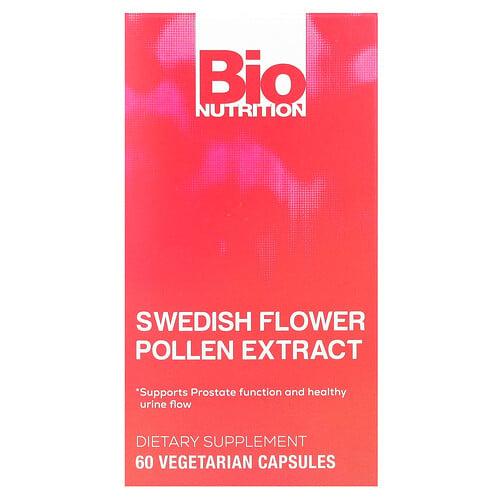 바이오 뉴트리션 Bio Nutrition, 스웨덴산 꽃가루 추출물, 500mg, 베지 캡슐 60정
