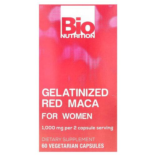 바이오 뉴트리션 Bio Nutrition, 여성용 젤라틴화 레드 마카, 베지 캡슐 60정(캡슐 1정당 500mg)