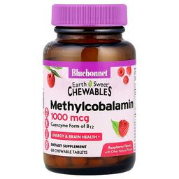 블루보넷 뉴트리션 Bluebonnet Nutrition, EarthSweet 츄어블, 메틸코발라민, 천연 라즈베리 맛, 1,000mcg, 츄어블 60정