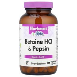블루보넷 뉴트리션 Bluebonnet Nutrition, 베타인 HCL, 펩신 함유, 베지캡슐 180정