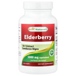 베스트 내추럴스 Best Naturals, 엘더베리, 5,000mg, V캡슐 120정