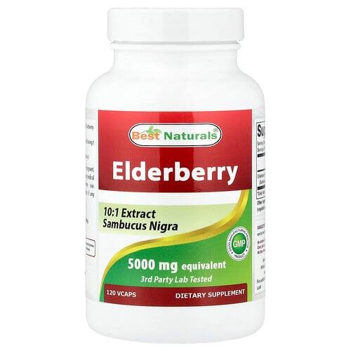 베스트 내추럴스 Best Naturals, 엘더베리, 5,000mg, V캡슐 120정 상품 이미지