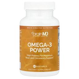 브레인MD BrainMD, 오메가3 파워, 소프트젤 60정(소프트젤 1정당 800mg)